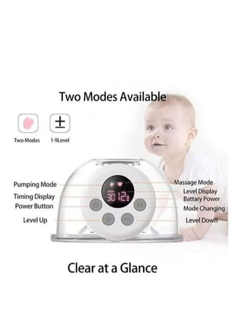 Hands Free, Wearable Electric Breast Pump With 2 Modes And 9 Levels