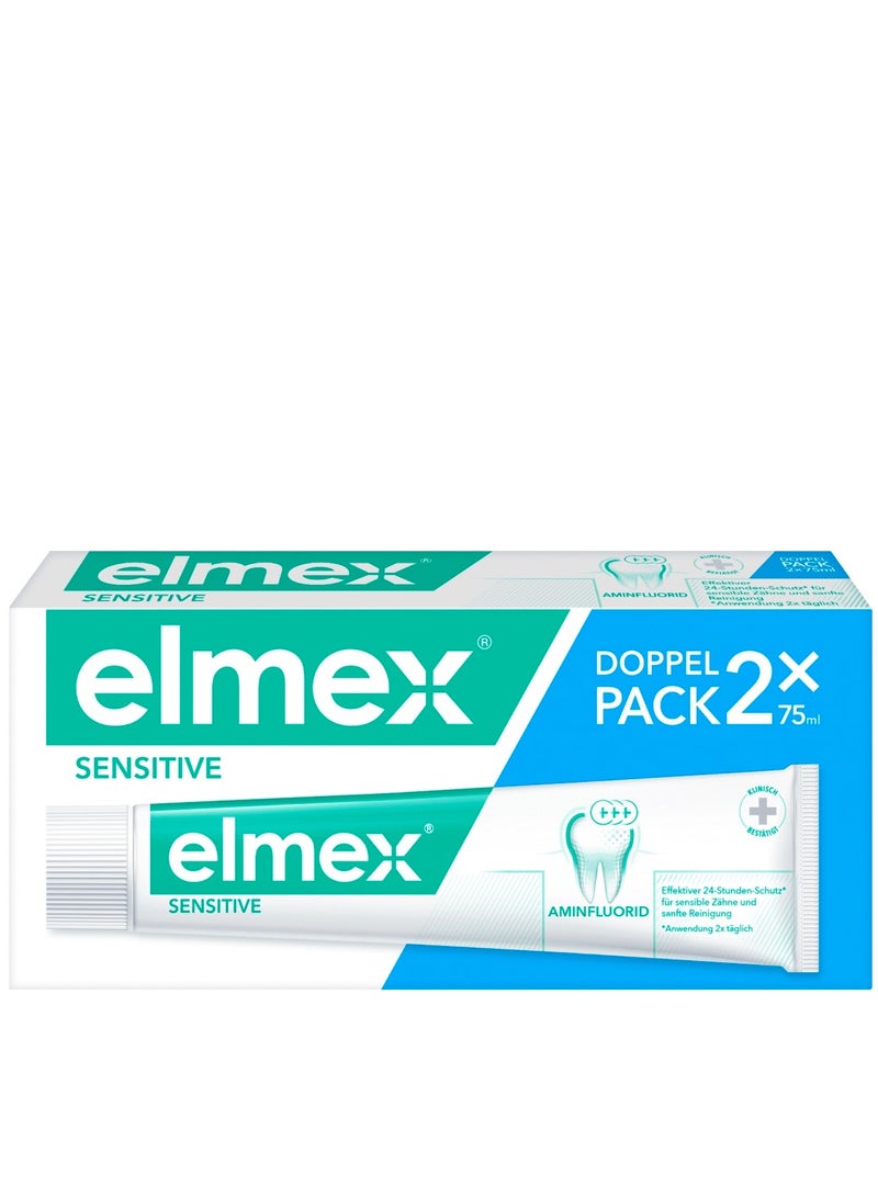 Elmex Toothpaste Sensitive double pack (2 x 75 ml), 150 ml