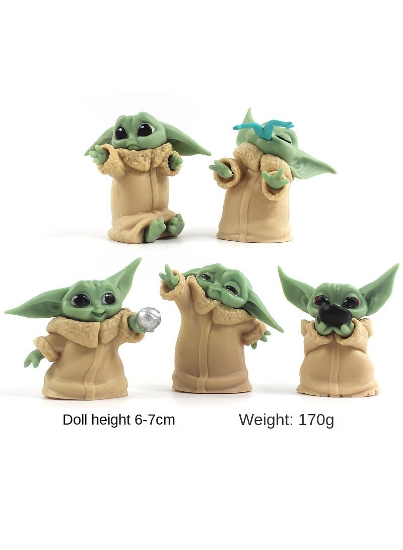 5 Pcs Star Wars Master Yoda Baby Cartoon Toy Set Best Gift for Kids Adults Fans Children's Day Gift