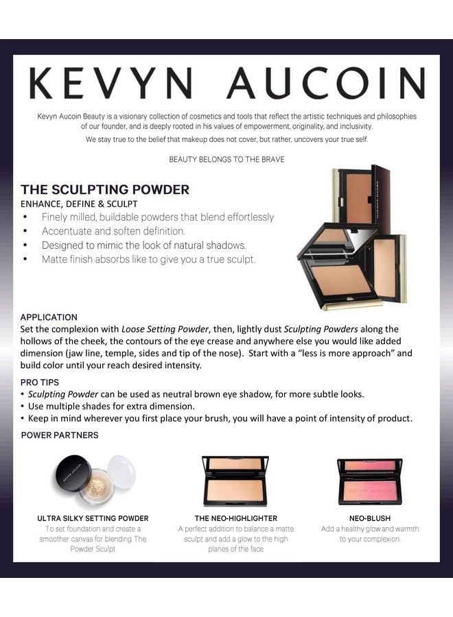 The Sculpting Contour Powder Deep: Easy Use Sheer Matte Natural Finish. Enhances Defines Creates Natural Shading. Makeup Artist Go To. Sculpt Face Cheekbones Chin Neck Nose.