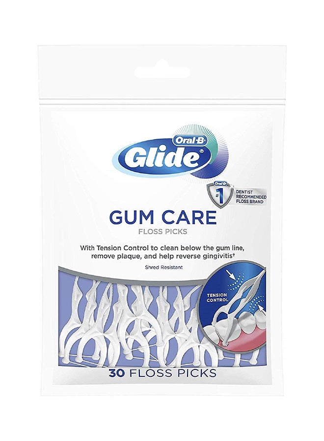 30-Piece Gum Care Floss Picks White