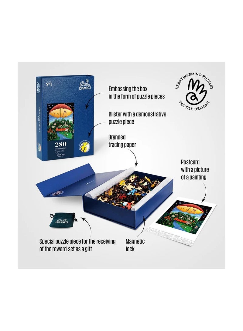 Day and Night Davici Wooden Jigsaw Puzzle