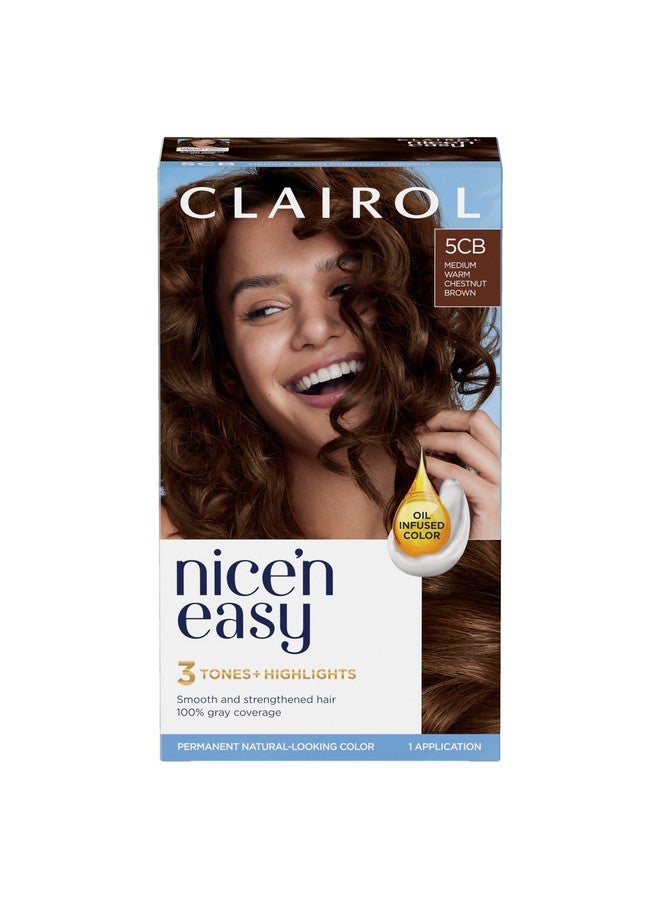 Nice'N Easy Permanent Hair Dye 5Cb Medium Warm Chestnut Brown Hair Color Pack Of 1