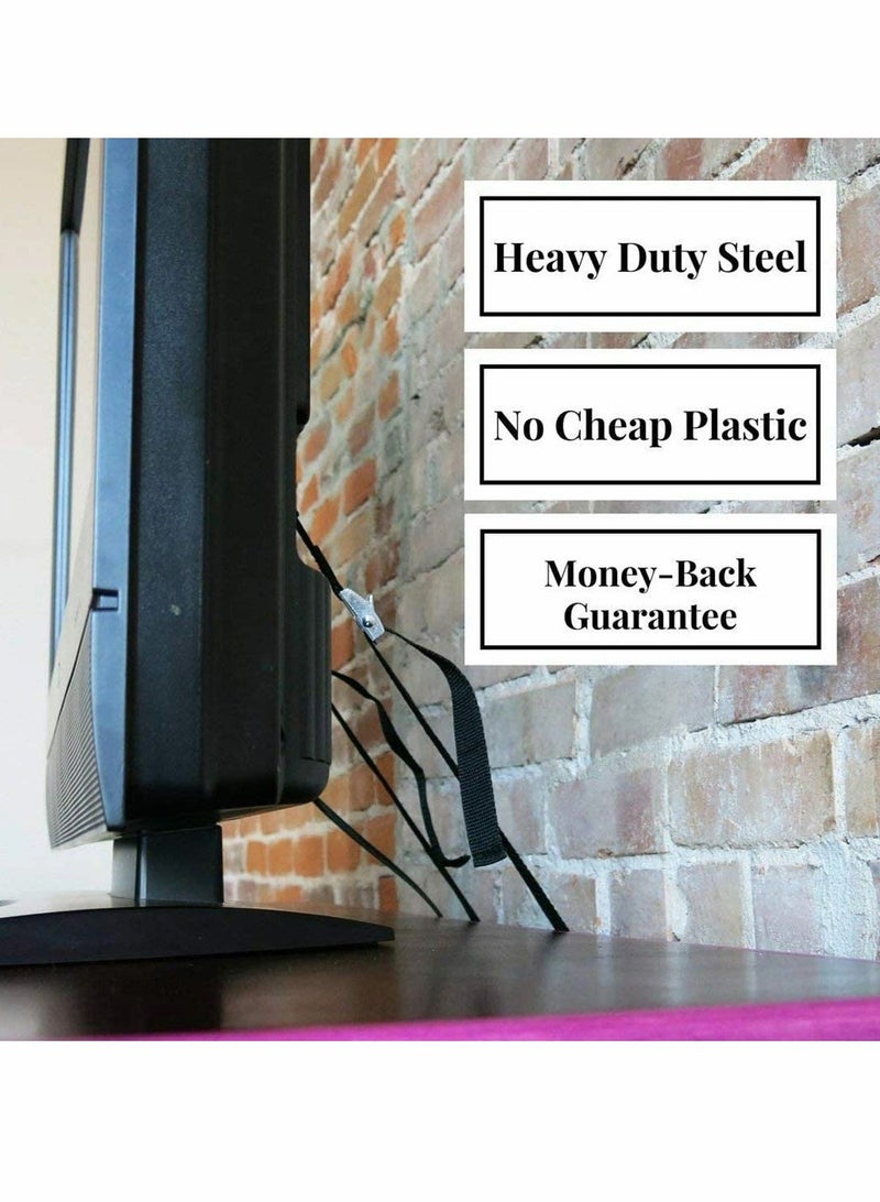 Pack Of 2 Baby Safety Metal TV Furniture Anti-Tip Straps Heavy Duty