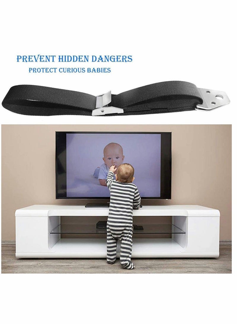 Pack Of 2 Baby Safety Metal TV Furniture Anti-Tip Straps Heavy Duty