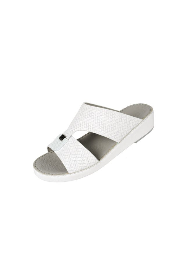 008-3519 Barjeel Mens Arabic Sandals  B-2024 White