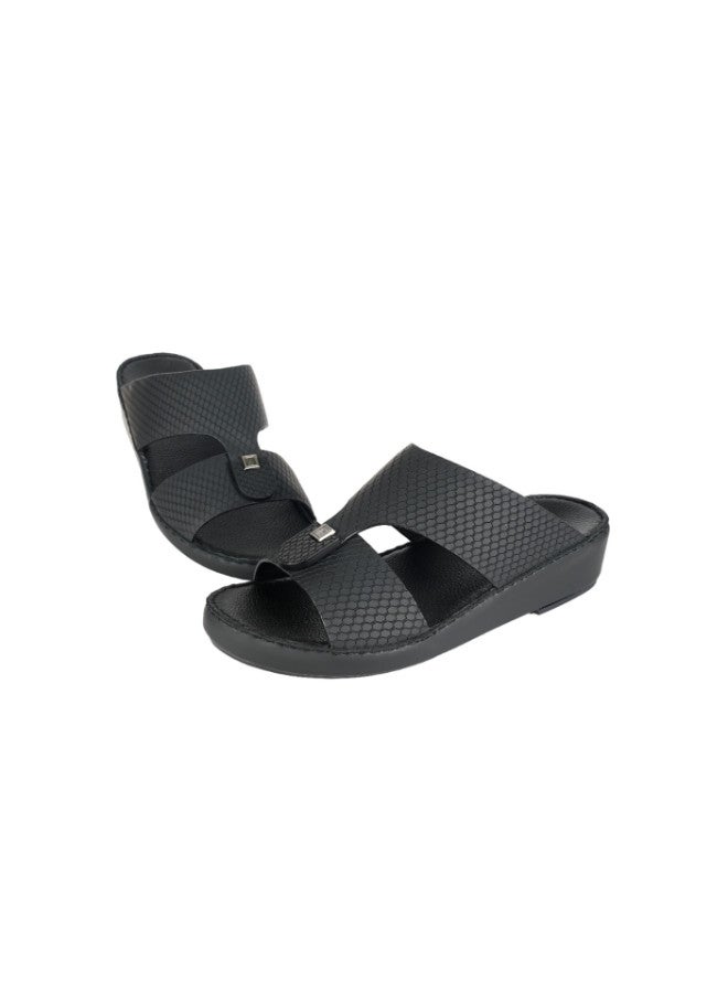 008-3517 Barjeel Mens Arabic Sandals  B-2024 Black