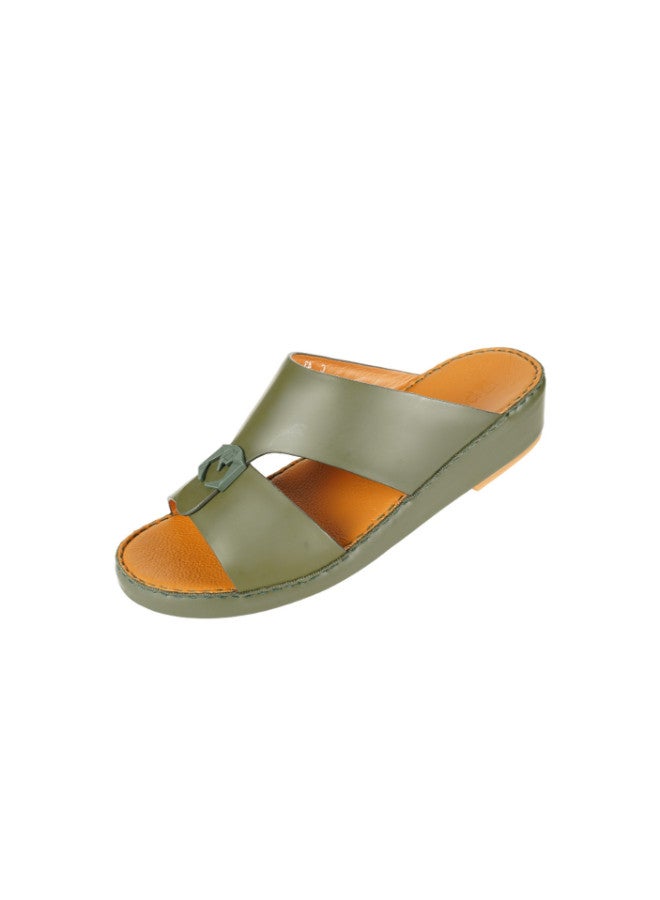 008-3522 Barjeel Mens Arabic Sandals  C-2025 Olive