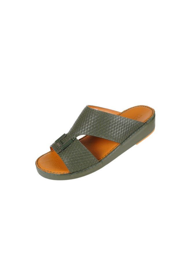 008-3505 Barjeel Mens Arabic Sandals  BSP1-01 Olive
