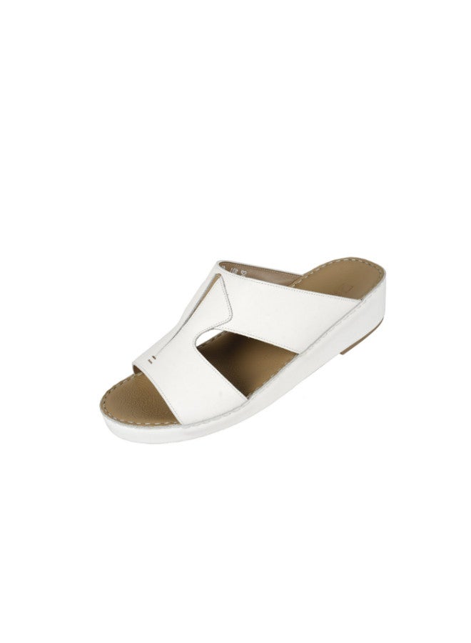 008-3499 Barjeel Mens Arabic Sandals  SP-101 White