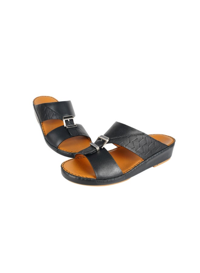 008-3506 Barjeel Mens Arabic Sandals  BSP1-04 Black