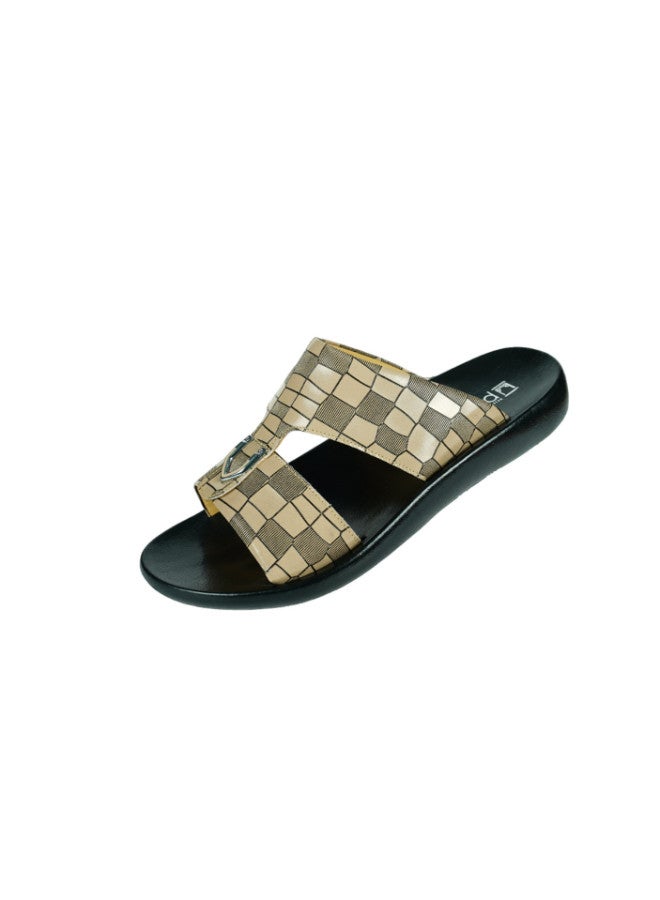 008-3558 Barjeel Mens Arabic Sandals 63092 Beige