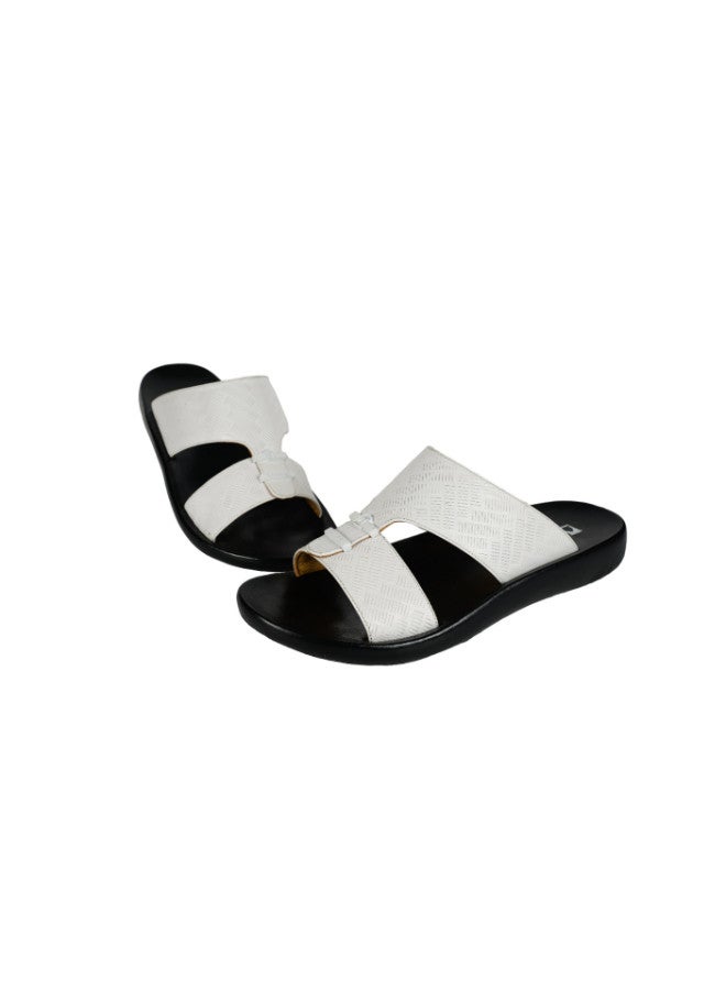 008-3552 Barjeel Mens Arabic Sandals 63073 White