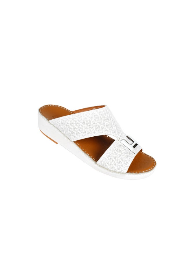 008-3503 Barjeel Mens Arabic Sandals  BSP1-01 White