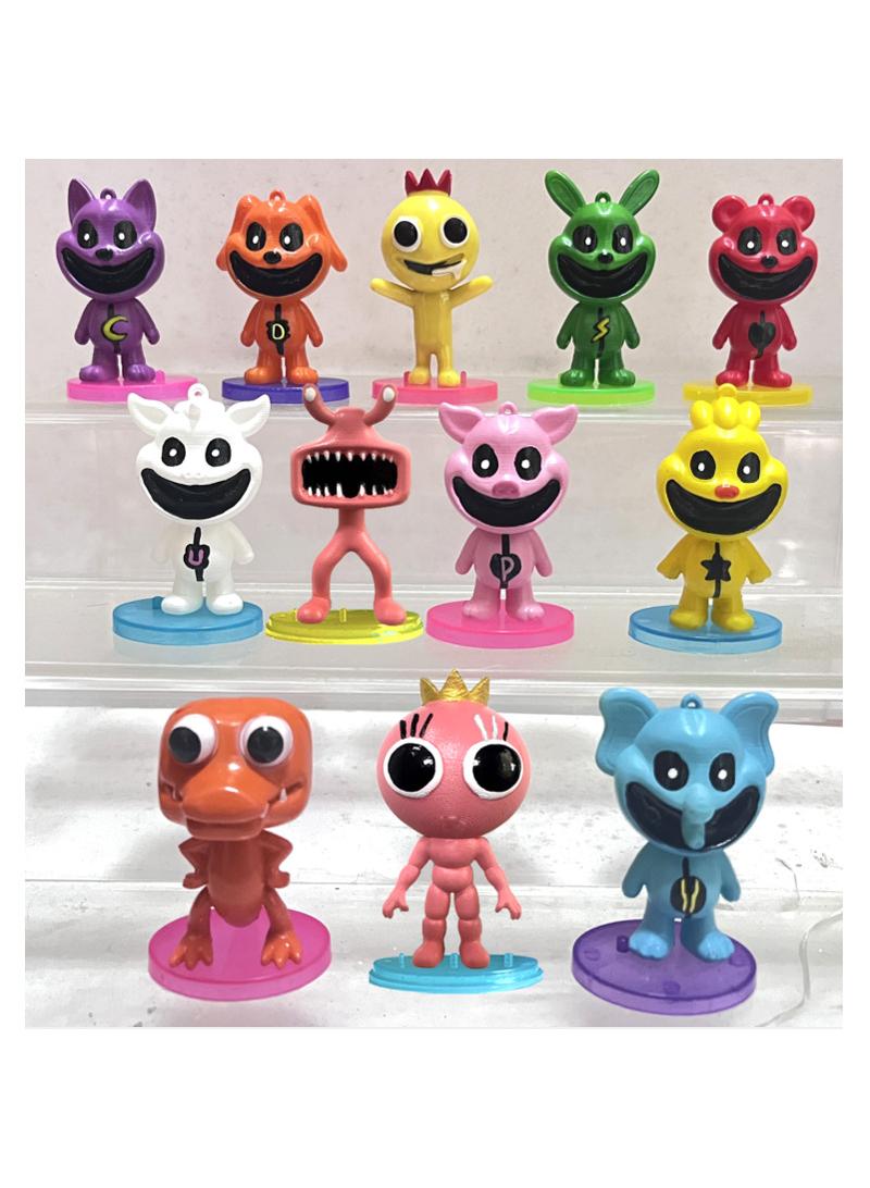 12 Pcs 3-4Inch Smiling Critters Chapter 3 Cartoon Toy Set Monster Game Smiling Critters Series Best Gift for Kids Adults Fans Children's Day Gift