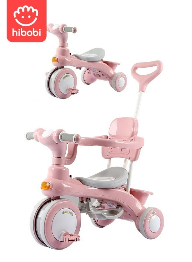 Hibobi Children Tricycles with Guardrail Stroller for Toddler Boys and Girls 1-3 Years