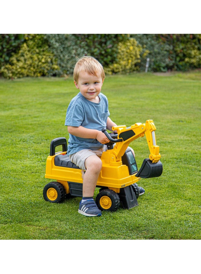 Excavator Construction Foot to Floor Ride On Push Car for Toddlers