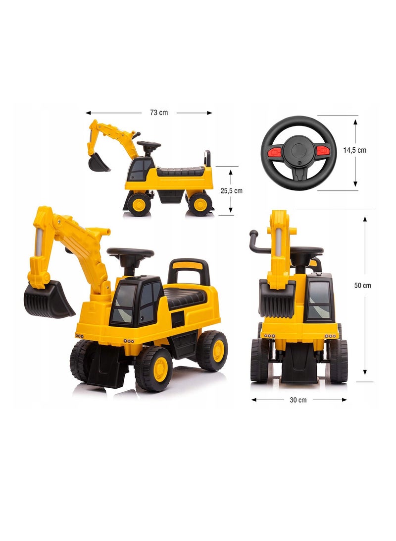 Excavator Construction Foot to Floor Ride On Push Car for Toddlers