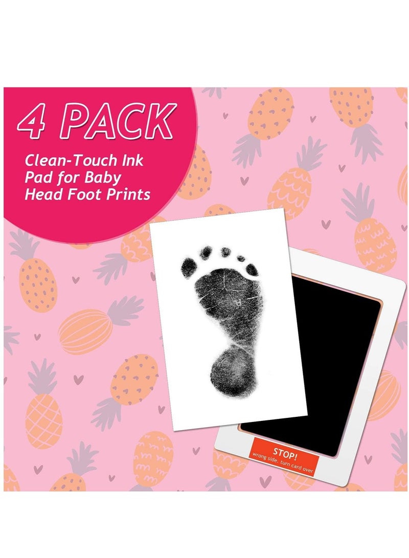 Newborn Baby Handprint, And Footprint Pet Paw Print Kit, Inkless Infant Hand, and Foot Stamp, Personalized Memento, Idea Newborn Imprint Ornament Kit (Black)