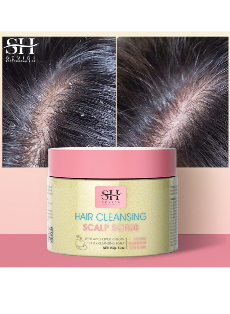 150ml Hair Cleansing Scalp Scrub Nourishing Moisturizing and Hydrating Helps Exfoliate Your Scalp and Smooths Dry Skin Oil Control Shine Clarifying Apple Cider Scalp Scrub