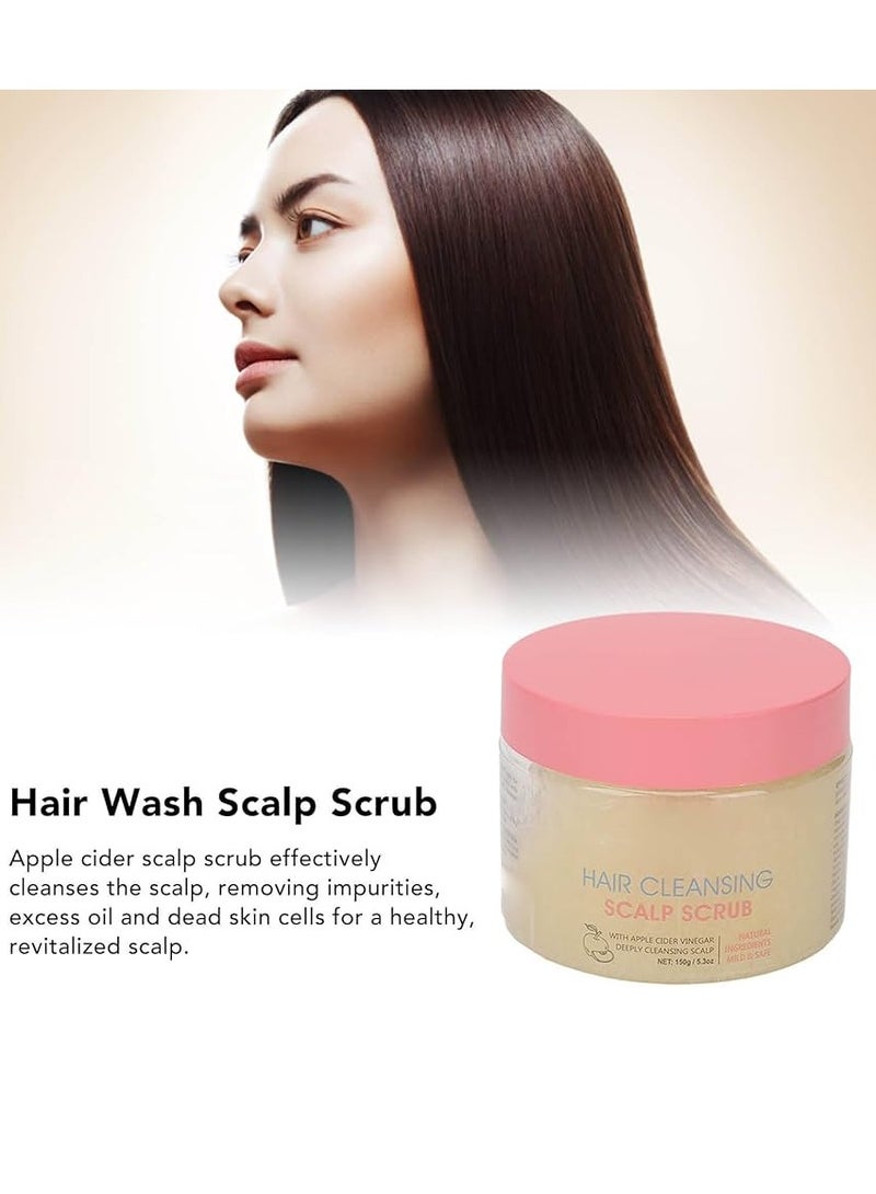 150ml Hair Cleansing Scalp Scrub Nourishing Moisturizing and Hydrating Helps Exfoliate Your Scalp and Smooths Dry Skin Oil Control Shine Clarifying Apple Cider Scalp Scrub