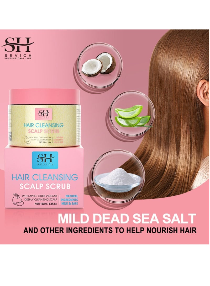 150ml Hair Cleansing Scalp Scrub Nourishing Moisturizing and Hydrating Helps Exfoliate Your Scalp and Smooths Dry Skin Oil Control Shine Clarifying Apple Cider Scalp Scrub