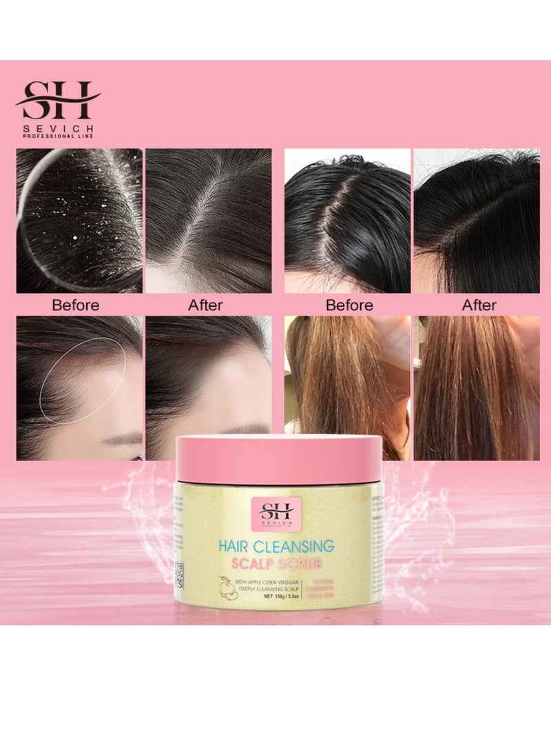 150ml Hair Cleansing Scalp Scrub Nourishing Moisturizing and Hydrating Helps Exfoliate Your Scalp and Smooths Dry Skin Oil Control Shine Clarifying Apple Cider Scalp Scrub