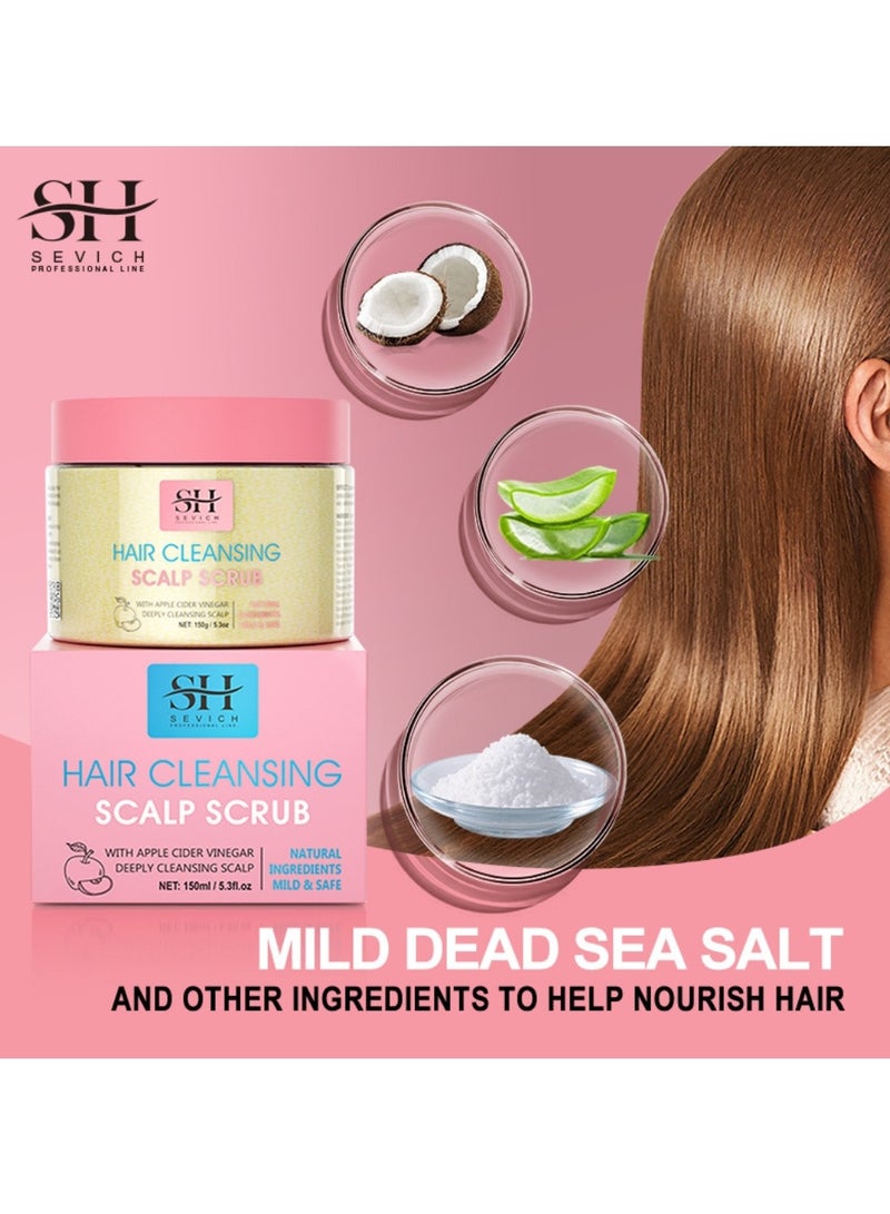 150ml Hair Cleansing Scalp Scrub Nourishing Moisturizing and Hydrating Helps Exfoliate Your Scalp and Smooths Dry Skin Oil Control Shine Clarifying Apple Cider Scalp Scrub