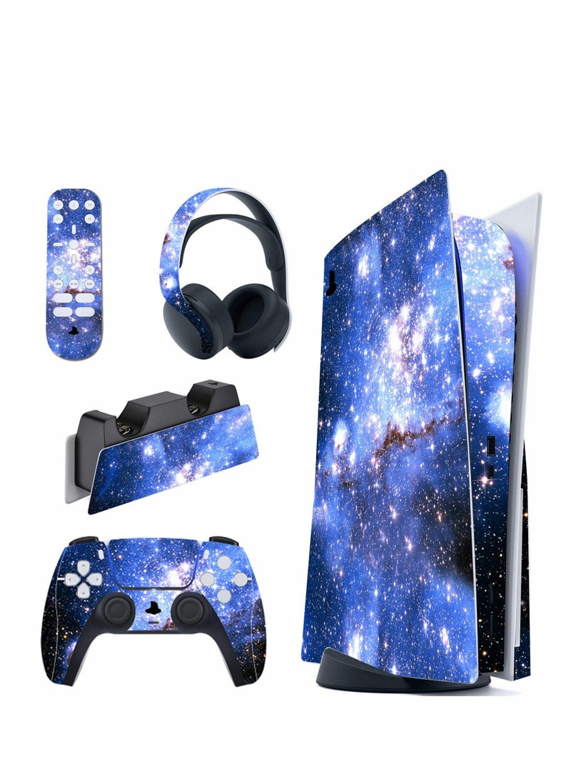 Full Set Skin for PlayStation 5 Disc Version  (Blue Galaxy)