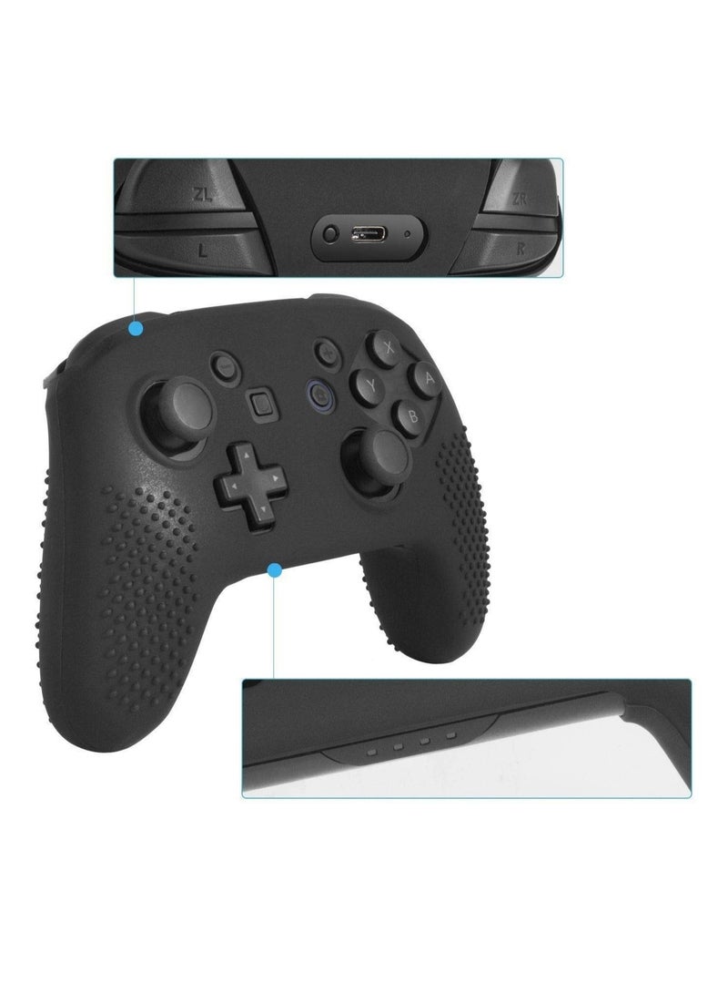 Anti-Fall Silicone Case for Nintendo Switch Pro Controller, Dustproof Soft Silicone Skin Case Cover for Switch Pro Controller, Black