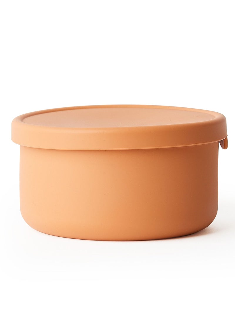 Terracotta Silicone Food Container With Lid, Tupperware  [L], 750ml