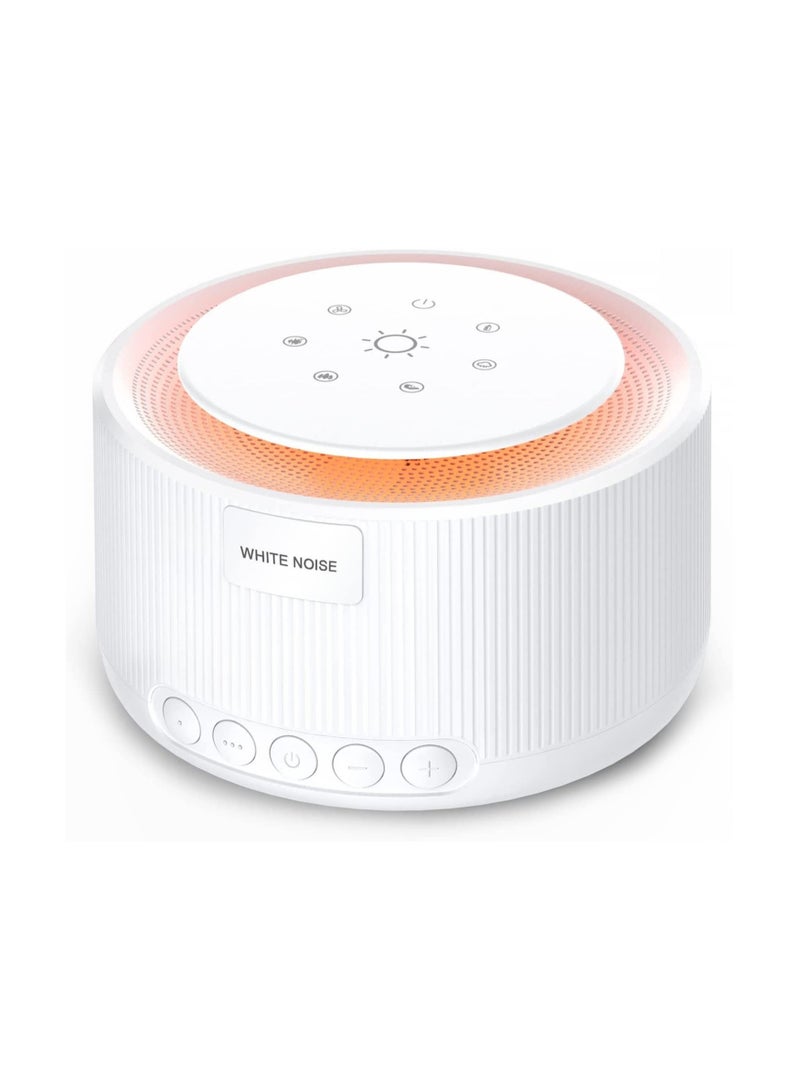Sleep Sound Machine, White Noise Machine with 30 Natural Soothing Sounds, 30 Level Volume Light 3 Timer Memory Function, Noise Machine Powered by AC or USB, for Adults, Baby and Kids