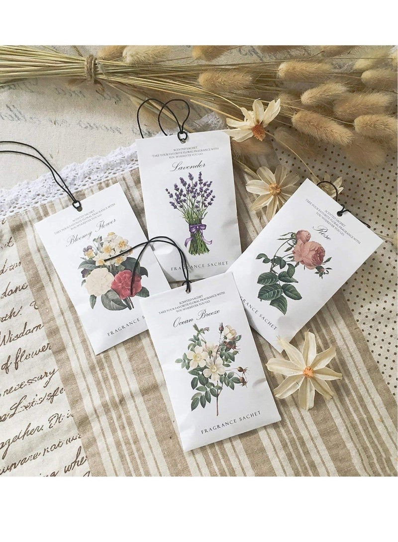 Rose Sachet 1Box 12Pcs Scented Sachets Air Freshener for Drawer and Closet Long Lasting Sachets Bags Drawer deodorizers Fresh Scents Home Fragrance Sachet for Lover Home Car Fragrance Product