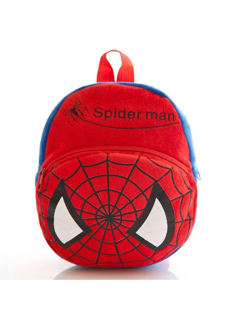 Kids Spiderman Embroidered Backpack Cartoon Plush Kindergarten Backpack
