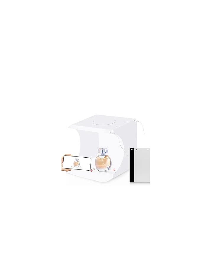 Portable LED Light Box Studio Kit with 2 Backdrops, 1100LM, 20cm