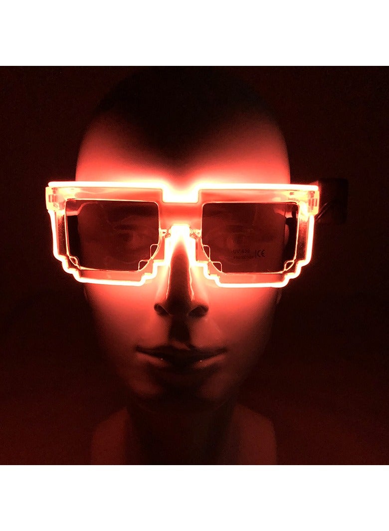 Glow In The Dark Eyeglasses Clear Frame Bar Nightclub Mosaic Eyeglasses