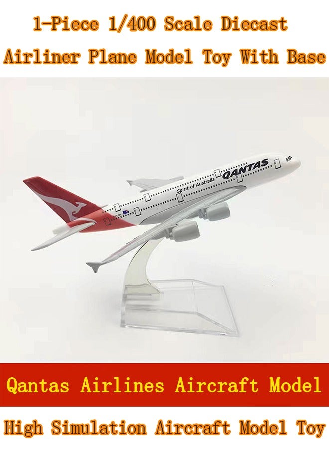 1-Piece 1/400 Scale Diecast Airliner Plane Model Toy With Base,High Simulation Aircraft Model Toy,Kids Education Toy Gift