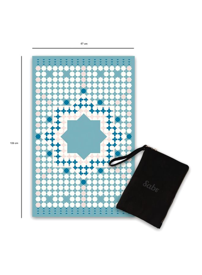 Marrakesh Compact Prayer Mat Blue/Pink/White 67x108cm