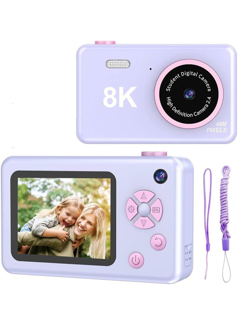 Portable Rechargeable Mini Camera for Kids 48MP Full HD 1080P Front and Rear Cameras