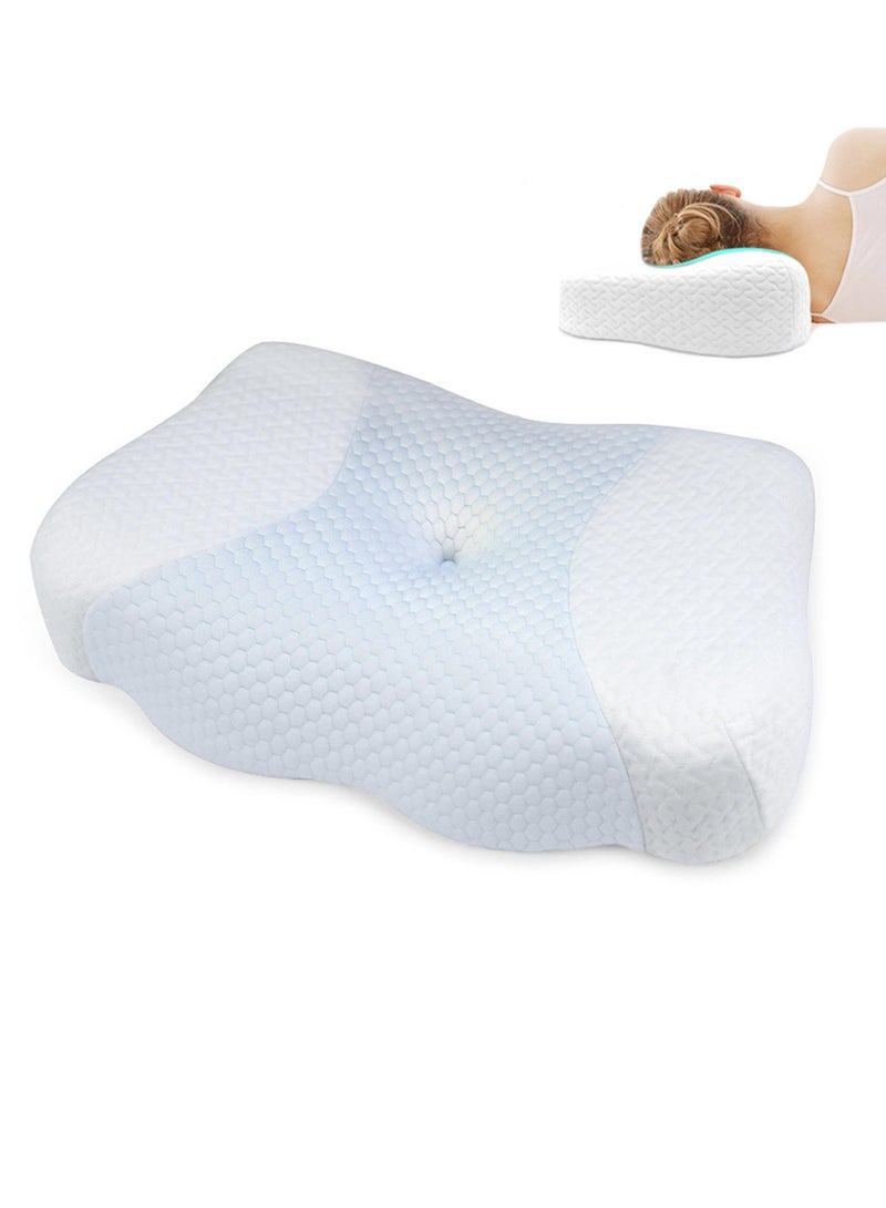 Cervical Memory Foam Pillow, Contour Pillows for Neck and Shoulder Pain, Ergonomic Orthopedic Sleeping Contoured Support Pillow Side Sleepers, Back Stomach Sleepers