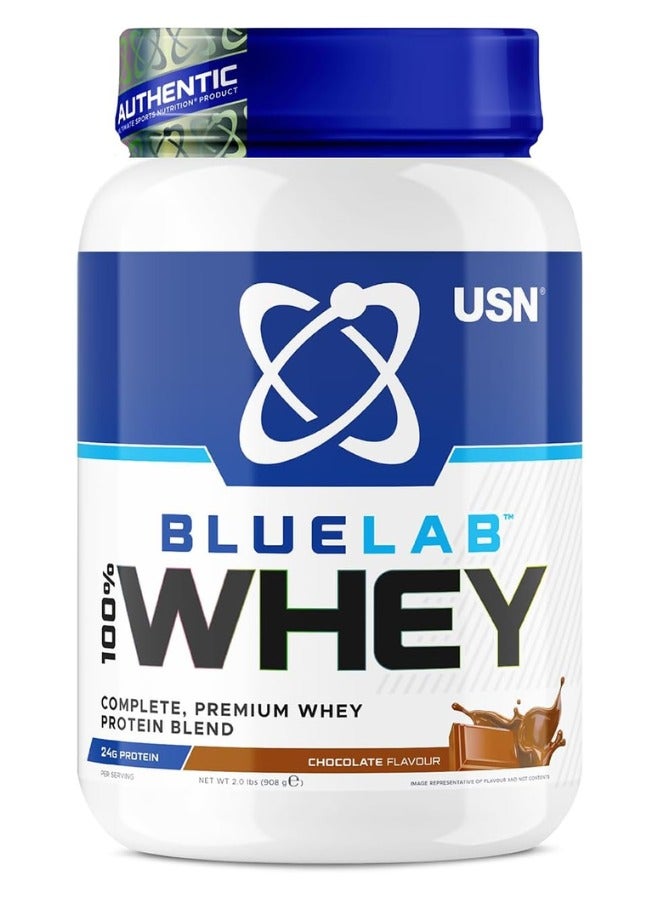 Blue Lab 100% Whey Premium Protein, Isolate+Hydrolysate+Concentrate, Chocolate Flavour, 2kg