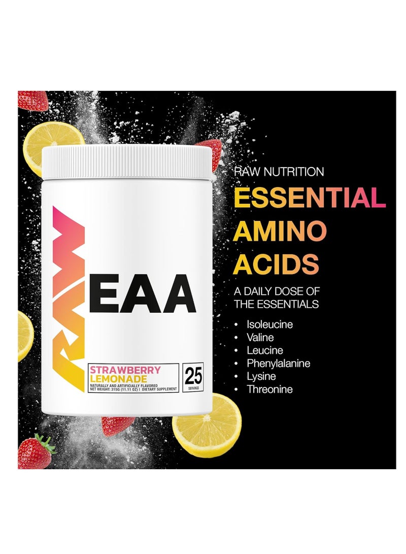 RAW EAA Powder - Ultimate Hydration, Endurance & Muscle Recovery Formula, by Chris Bumstead, Strawberry Lemonade, 25 Servings