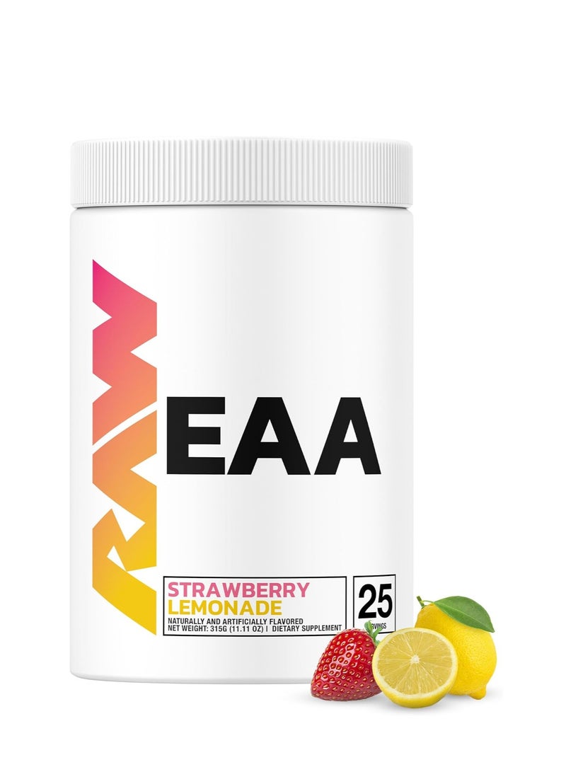 RAW EAA Powder - Ultimate Hydration, Endurance & Muscle Recovery Formula, by Chris Bumstead, Strawberry Lemonade, 25 Servings