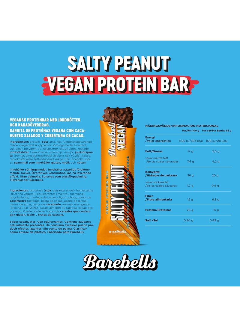 Barebells Vegan Protein Bar Salty Peanut 55g Pack of 12