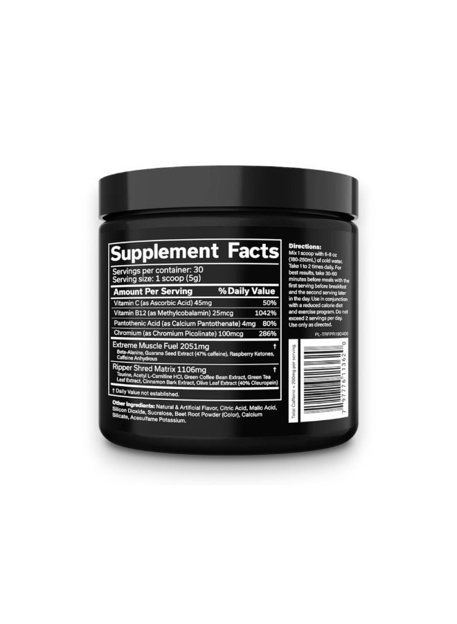 Ripper Fat Burner, Raspberry Lemonade Flavour, 30 Servings