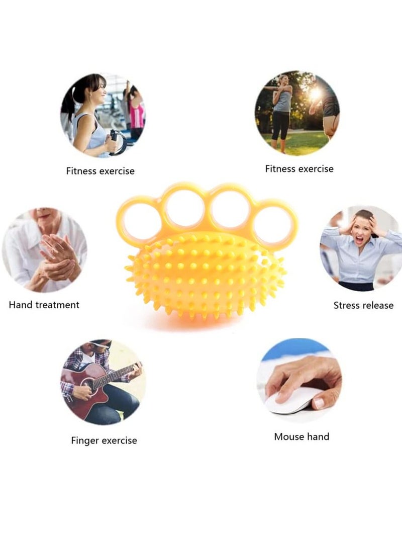 Four Finger Exerciser Ball Fitness Sport Hand Gripper Ball Exerciser Strength Training Gym Finger Trainer Therapy Ball for Hand Cramps and Recovery