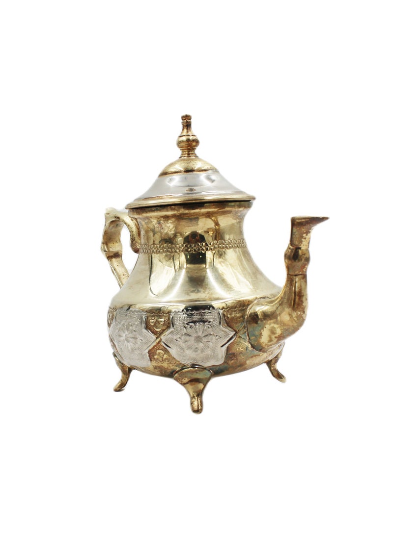 Moroccan Arabic Traditional Gold Plated Tea Pot 21 X 24 cm