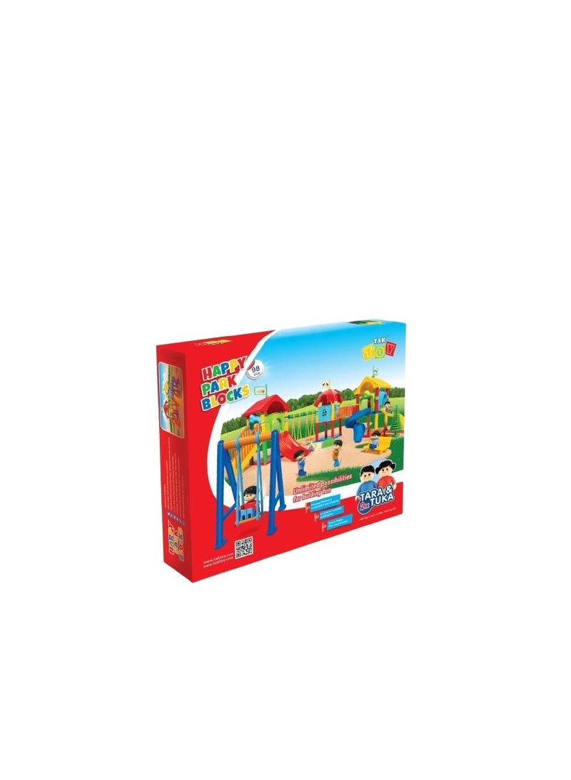 Happy Park Playset for Children Ages 3+, Multicoloured 98 pcs