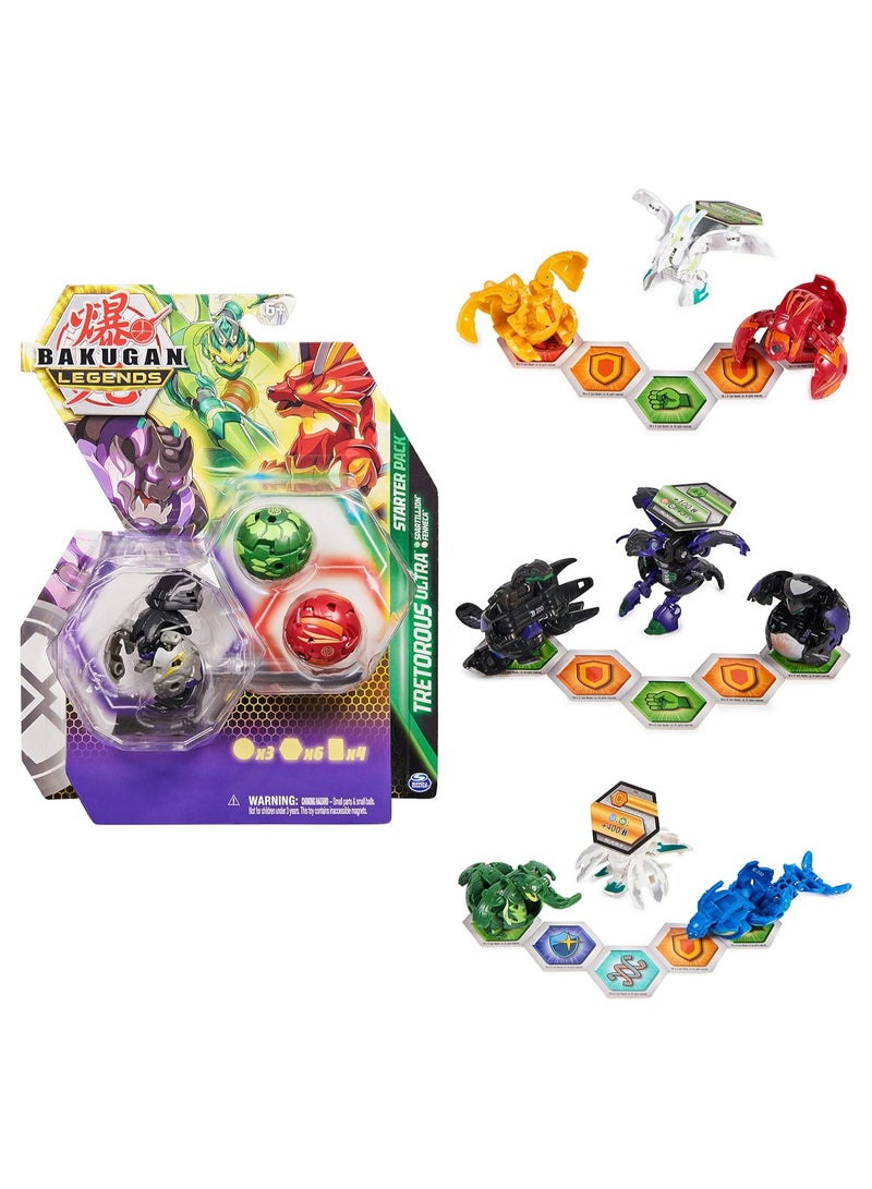 Bakugan Legends Starter Pack 3-Pack, Sairus Ultra with Auxillataur and Cycloid, Collectible Action Figures, Ages 6 and Up