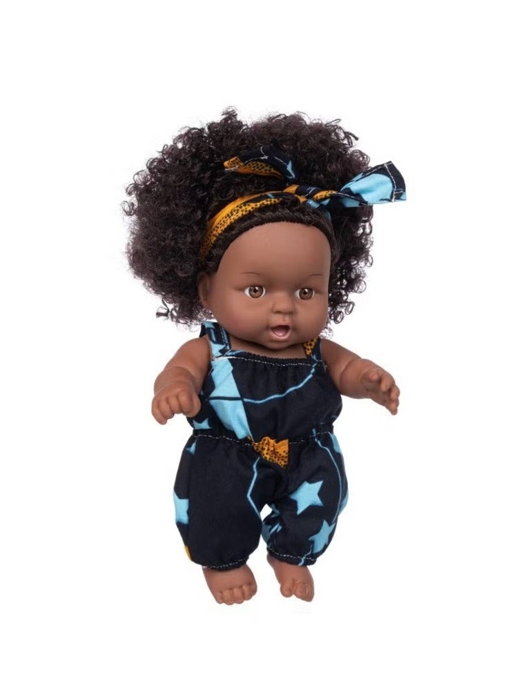 Curly Hair African American Baby Girl Doll 8 Inch
